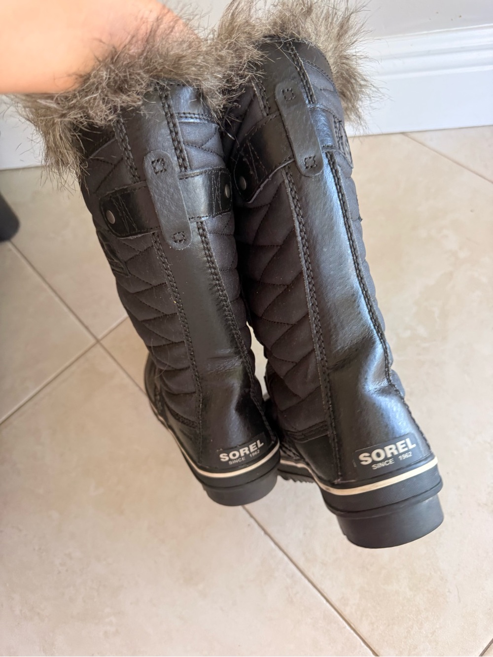 Sorel Women's Black Lace-Up Winter Boot with Faux Fur Cuff - Picture 3 of 5